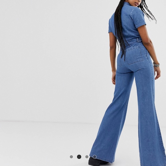 Demin Wide Leg Jumpsuit - Picture 2 of 7